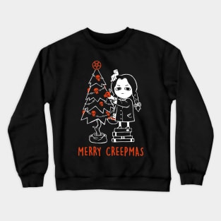 Merry Creepmas - Dark Funny Goth Girl Halloween Christmas Gift Crewneck Sweatshirt